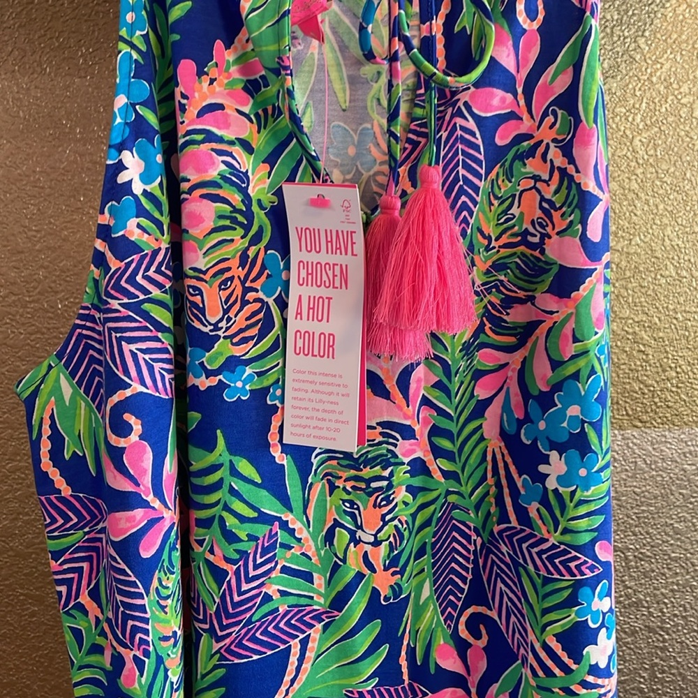 LILLY PULITZER MARGOT DRESS IN BOREALIS BLUE HOW DO LIKE ME PROWL - Picture 8 of 11